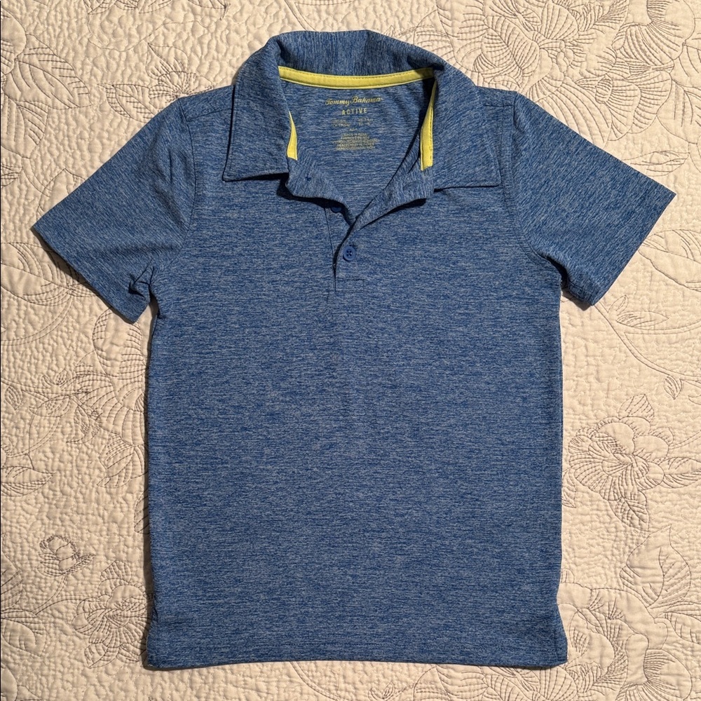 Tommy Bahama Blue Polo with Yellow Accents